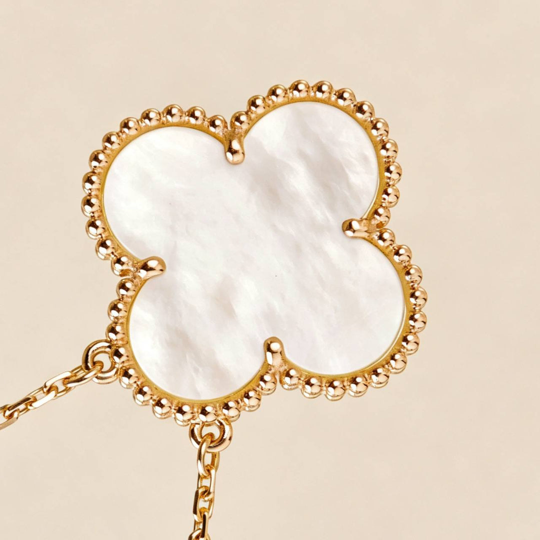 Preowned Authentic VCA Alhambra Necklace Ginza Limited Edition Mother of Pearl
