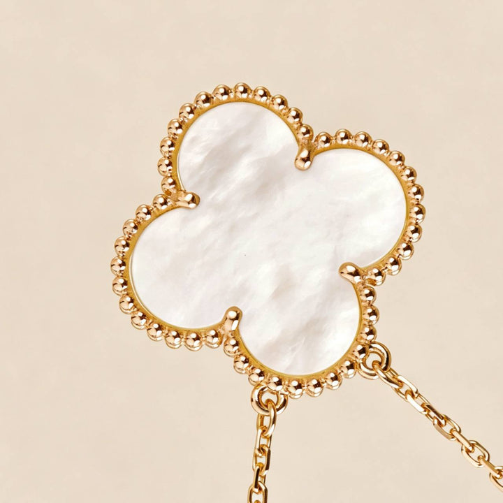 Second Hand Authentic Van Cleef Alhambra Necklace Ginza Limited Edition Mother of Pearl
