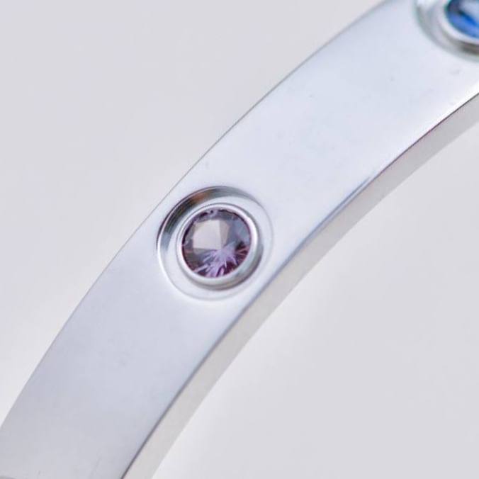 Authentic Cartier Love Bracelet Multi Gem 18K White Gold