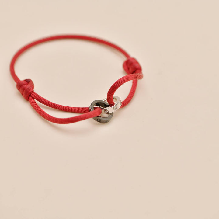 Second Hand Cartier Love Cord Bracelet Diamond Sèvres Porcelain 18k White Gold
