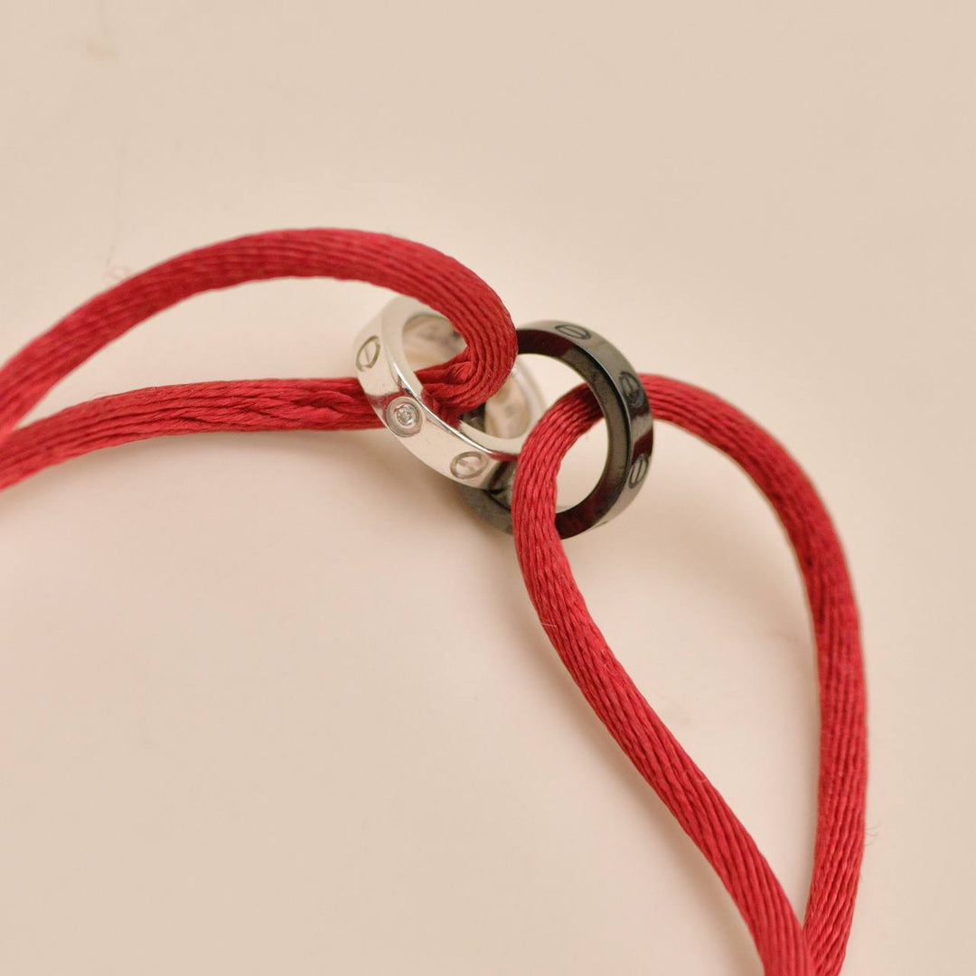 Cartier Love Cord Bracelet Diamond Sèvres Porcelain 18k White Gold