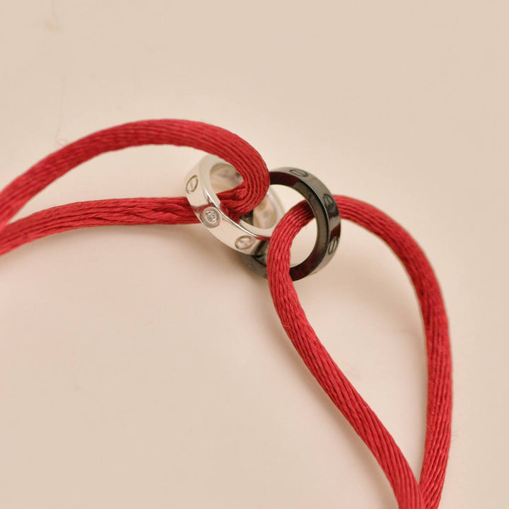 Cartier Love Cord Bracelet Diamond Sèvres Porcelain 18k White Gold