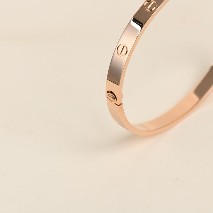 Authentic Second Hand Cartier Love Bracelet Classic Model 18K Rose Gold 