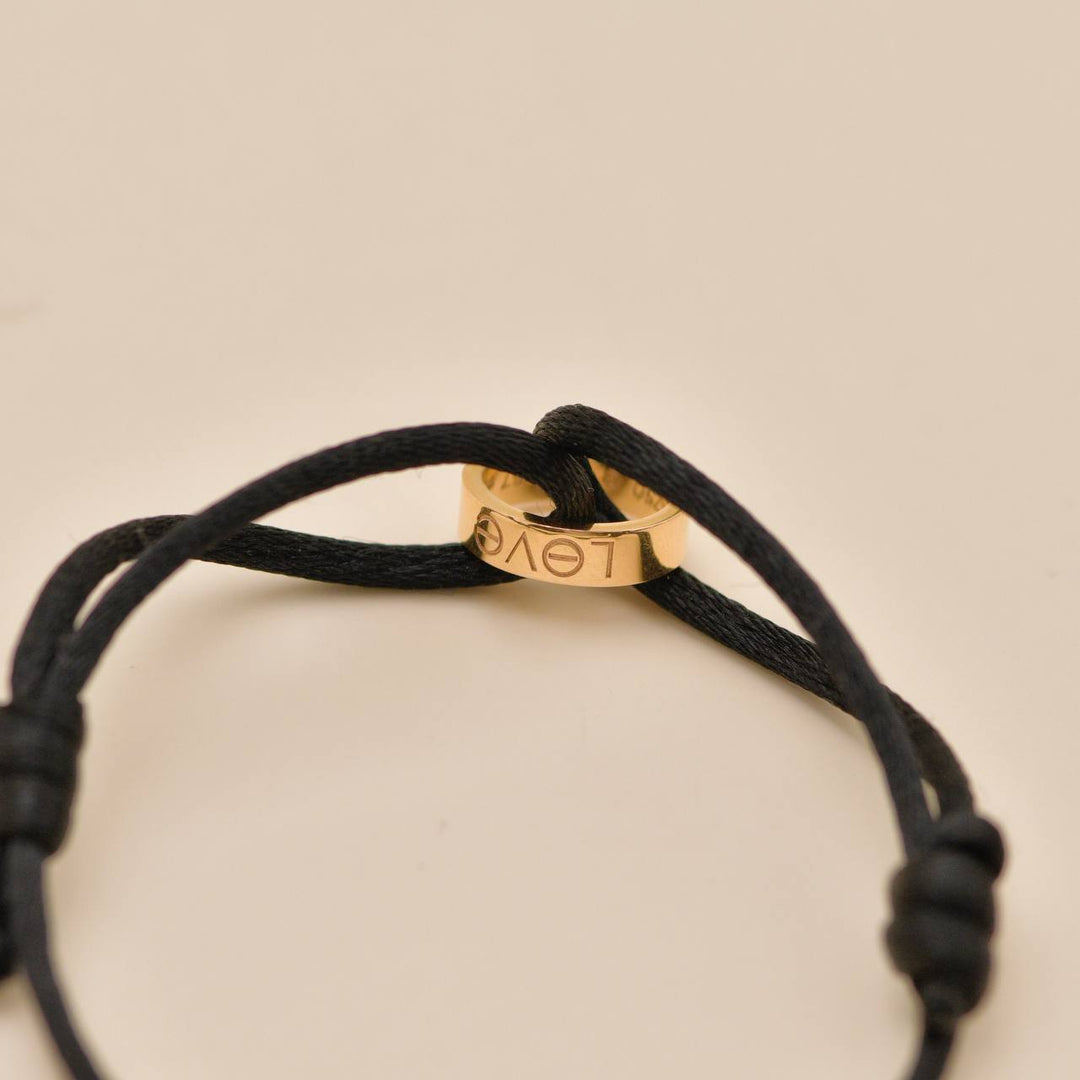 Second Hand Cartier Love Cord Bracelet 18K Rose Gold on Black Silk