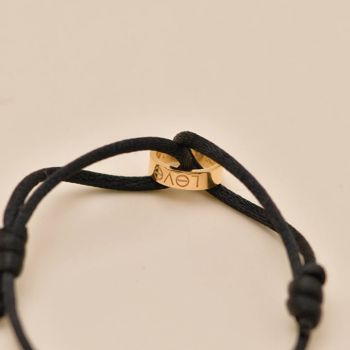 Second Hand Cartier Love Cord Bracelet 18K Rose Gold on Black Silk