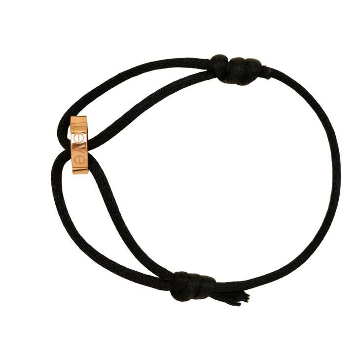 Preloved Authentic Cartier Love Cord Bracelet 18K Rose Gold on Black Silk