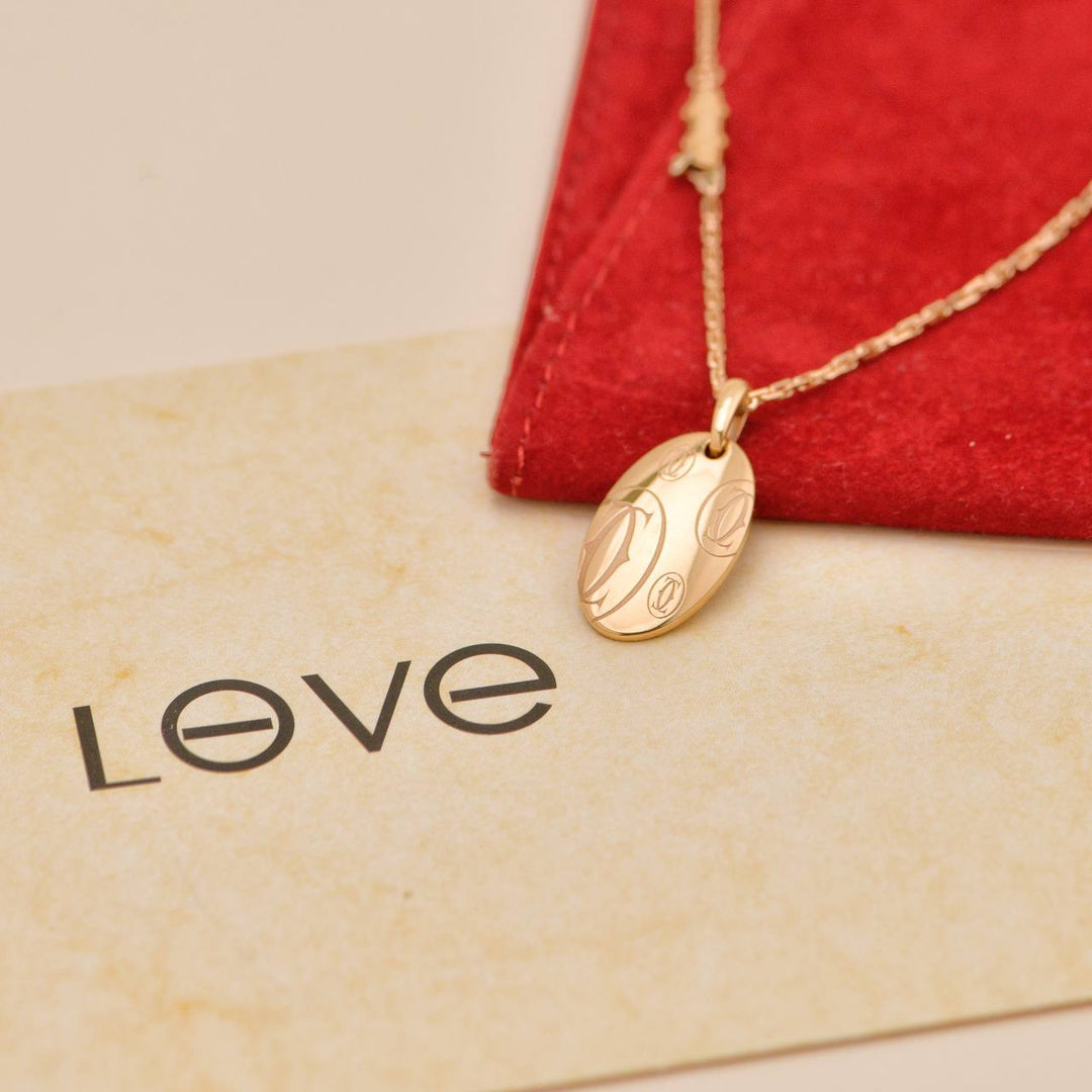Preowned Authentic Cartier Happy Birthday Pendant Necklace 18K Rose Gold