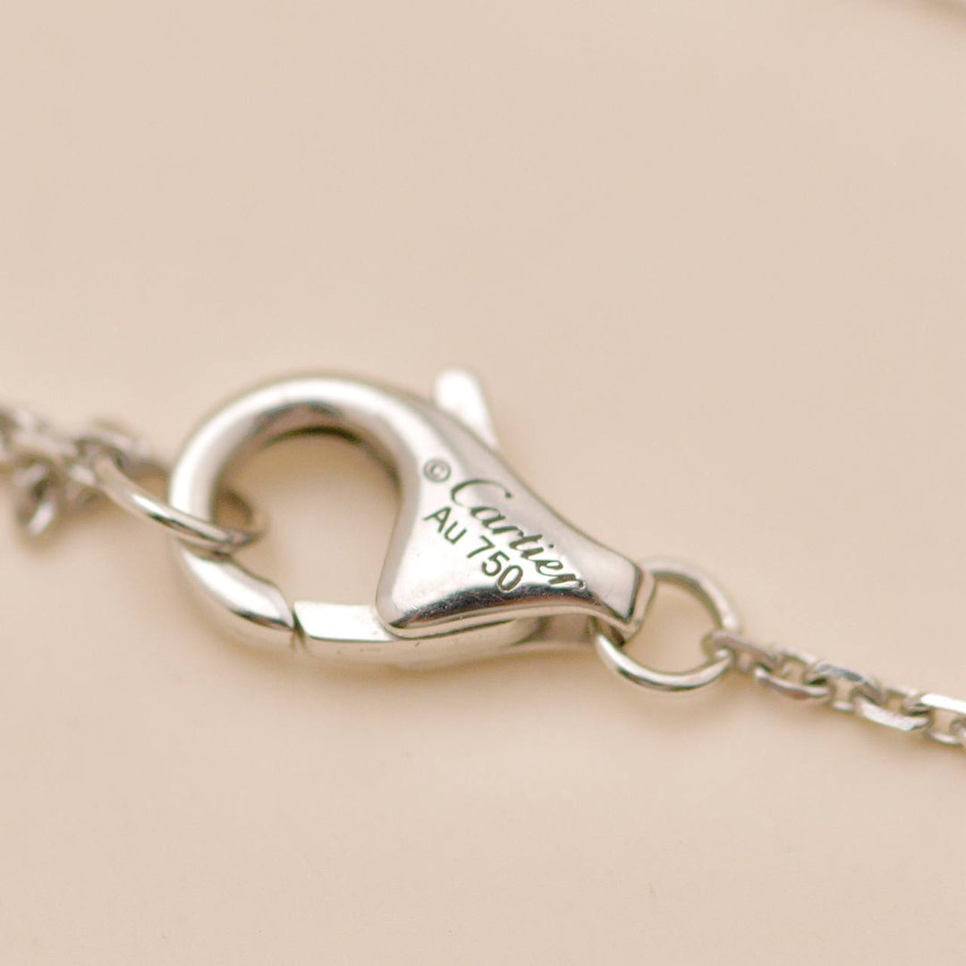 Second Hand Cartier Galanterie Diamond Black Lacquer Necklace 18K White Gold