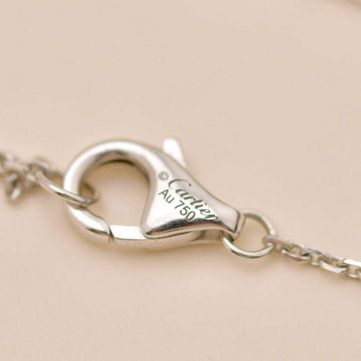 Second Hand Cartier Galanterie Diamond Black Lacquer Necklace 18K White Gold