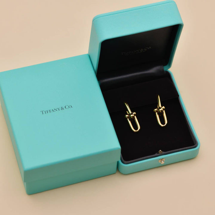 Preloved Authentic Tiffany HardWear Large Link Earrings 18K Yellow Gold