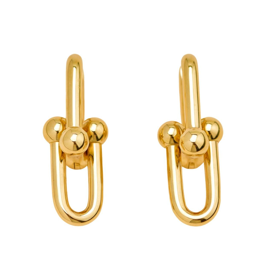 Preowned Authentic Tiffany HardWear Large Link Earrings 18K Yellow Gold