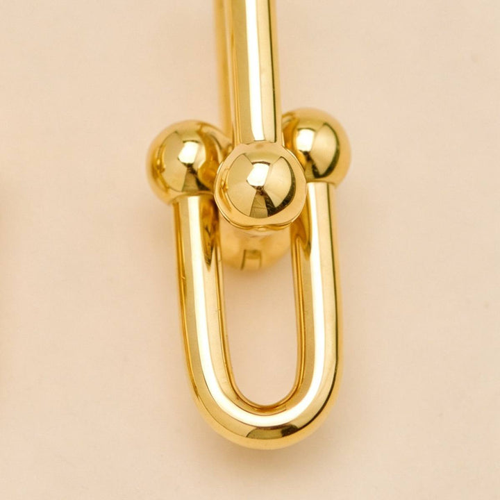 Authentic Tiffany & Co. HardWear Large Link Earrings 18K Yellow Gold