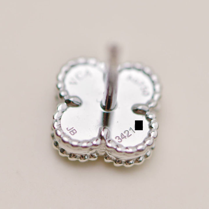 Second Hand Authentic VCA Sweet Alhambra Earrings Turquoise 18K White Gold