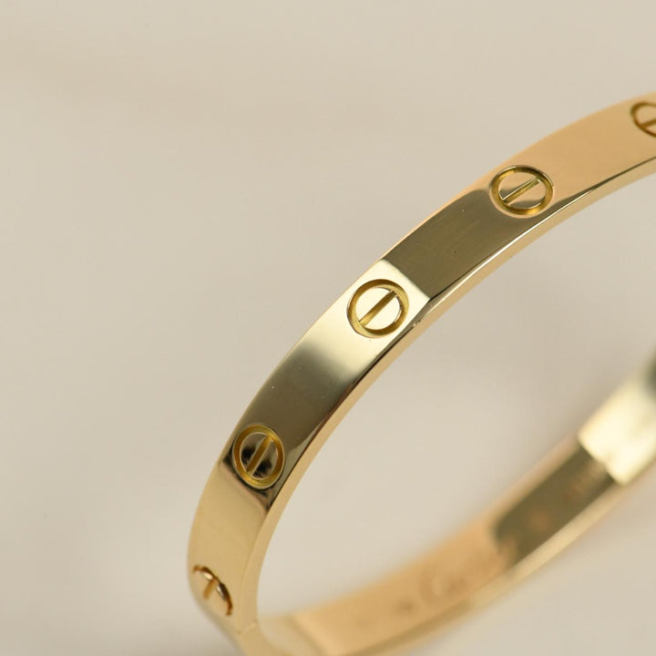 Second Hand Authentic Cartier Love Bracelet Classic Model 18K Yellow Gold Size 16