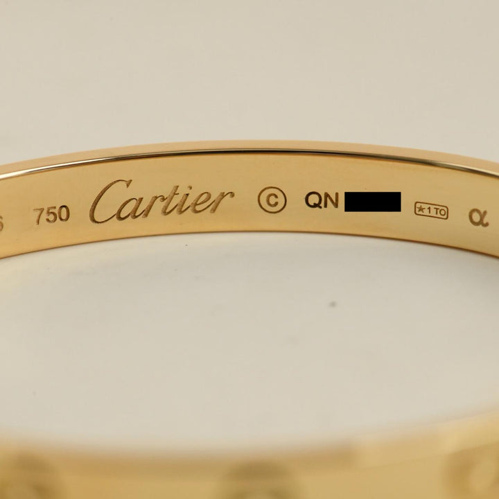 Authentic Preowned Cartier Love Bracelet Classic Model 18K Yellow Gold 