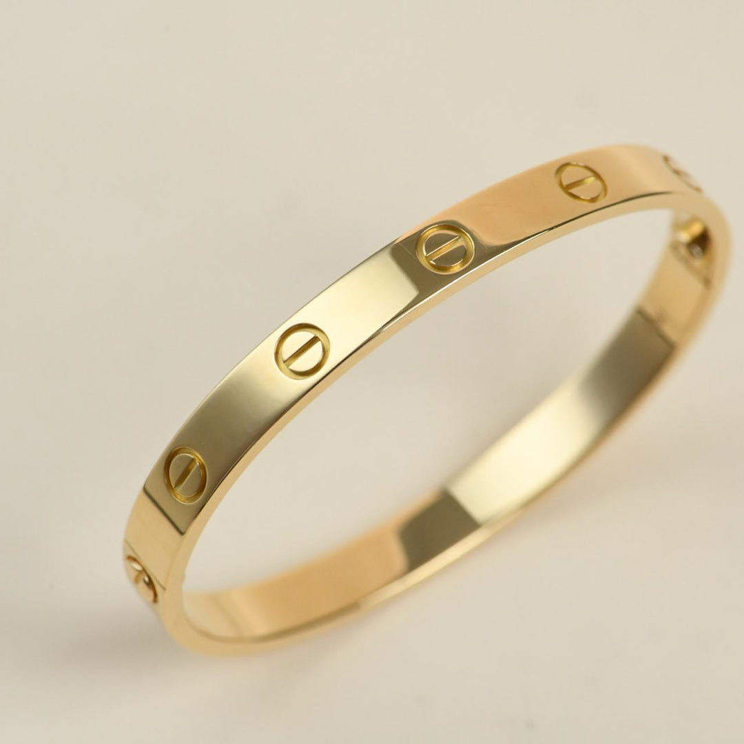 Authentic Second Hand Cartier Love Bracelet Classic Model 18K Yellow Gold 