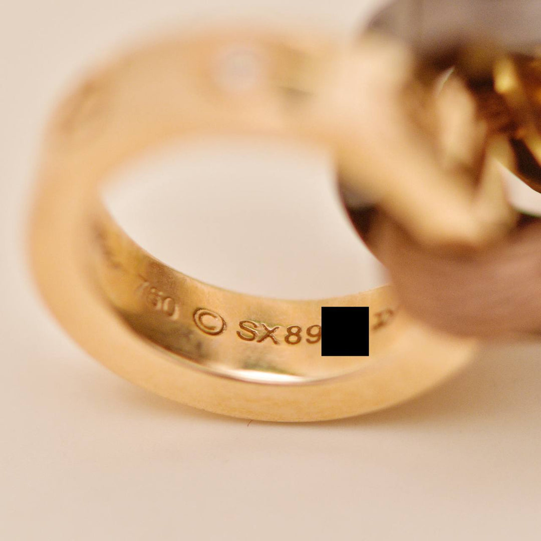 Second Hand Authentic Cartier Love Cord Bracelet 4 Diamond Brown Sèvres Porcelain