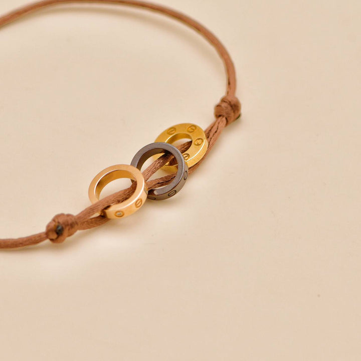 Preloved Cartier Love Cord Bracelet 4 Diamond Brown Sèvres Porcelain