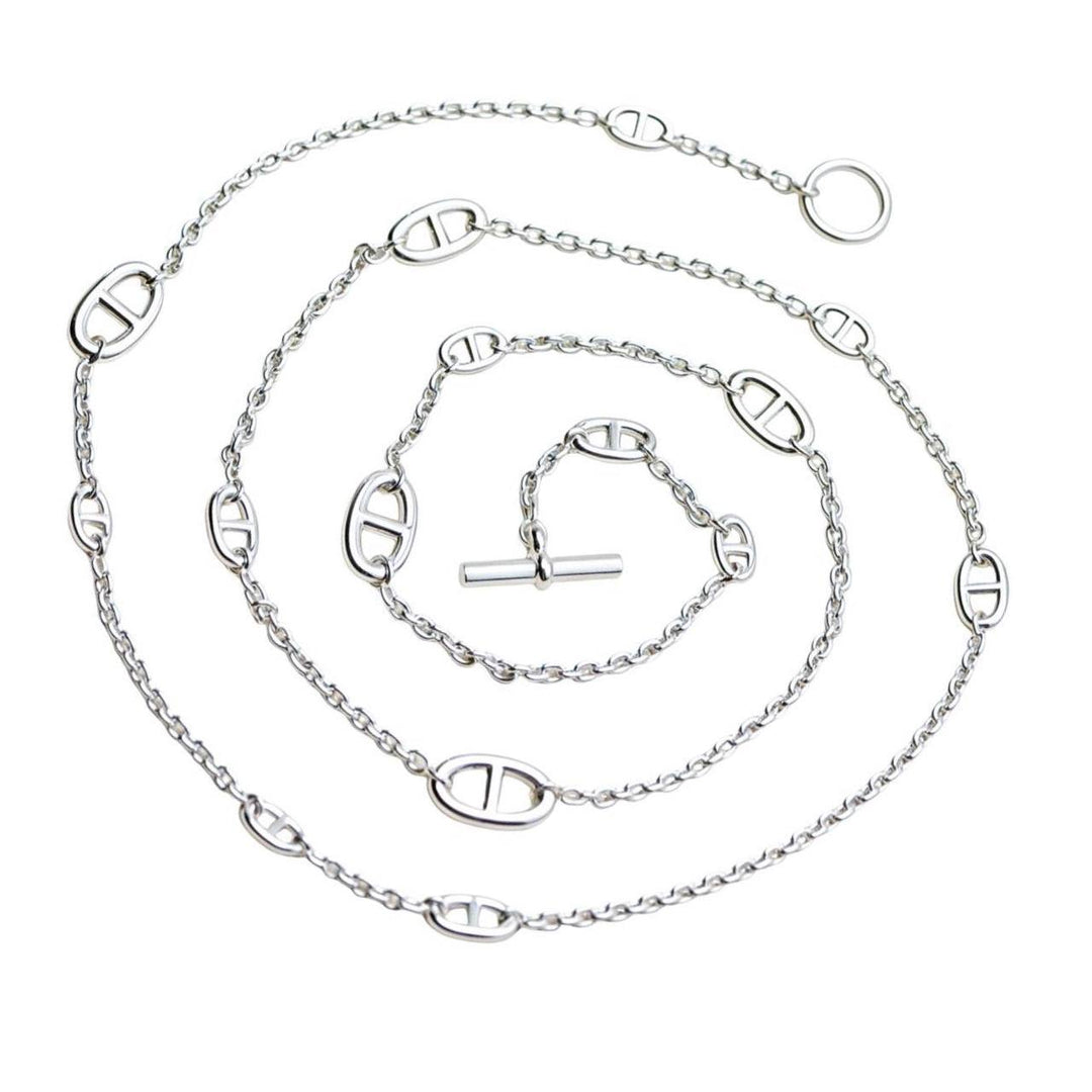 Preloved Authentic Hermès Farandole Sterling Silver Long Necklace 120cm