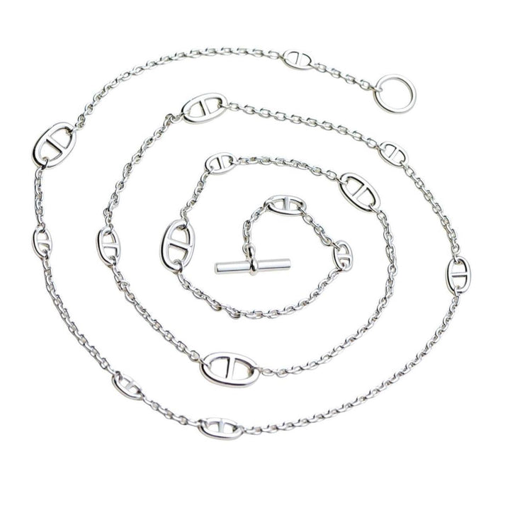 Preloved Authentic Hermès Farandole Sterling Silver Long Necklace 120cm