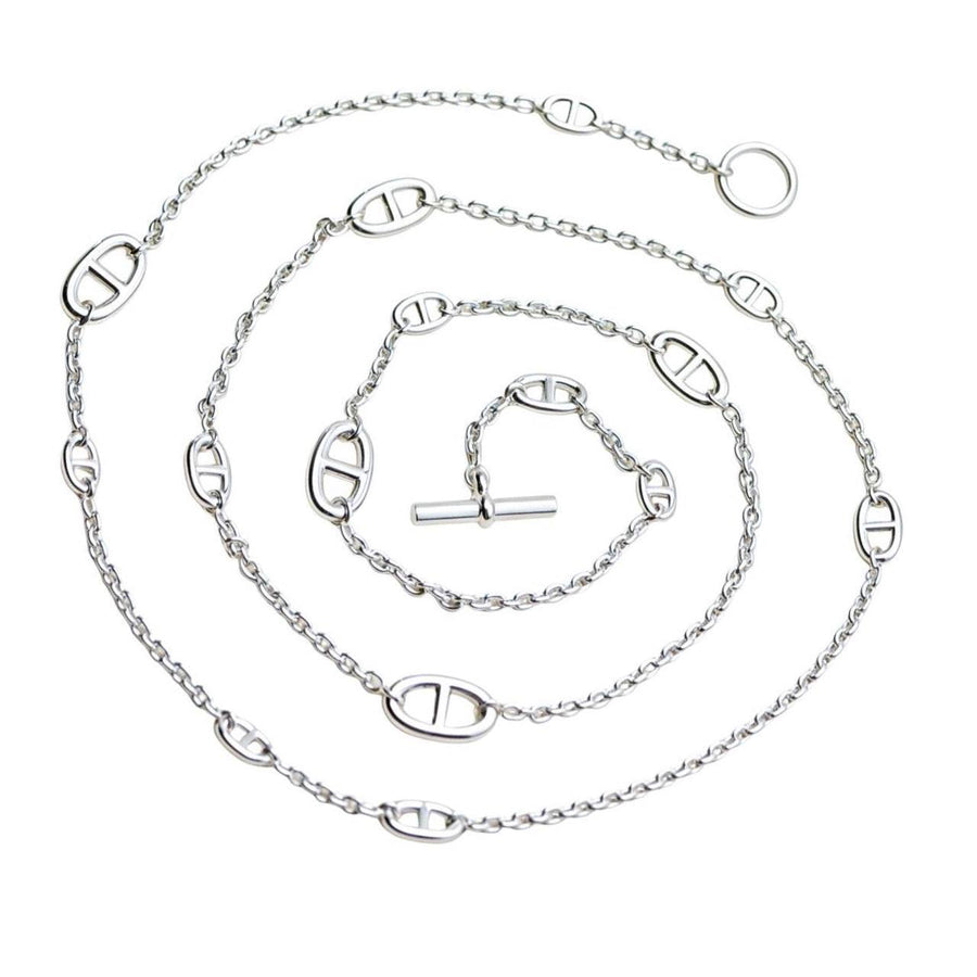 Preloved Authentic Hermès Farandole Sterling Silver Long Necklace 120cm