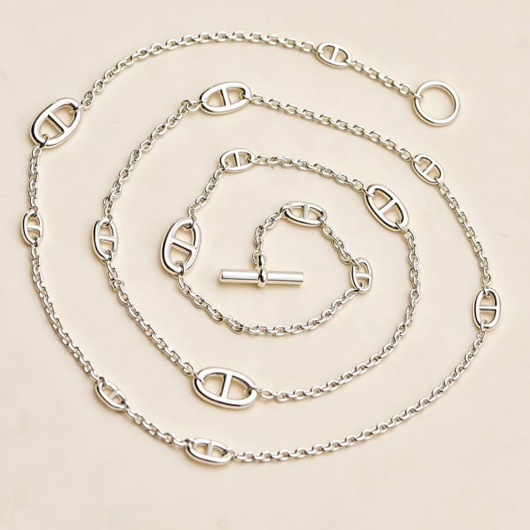 Authentic Hermès Farandole Sterling Silver Long Necklace