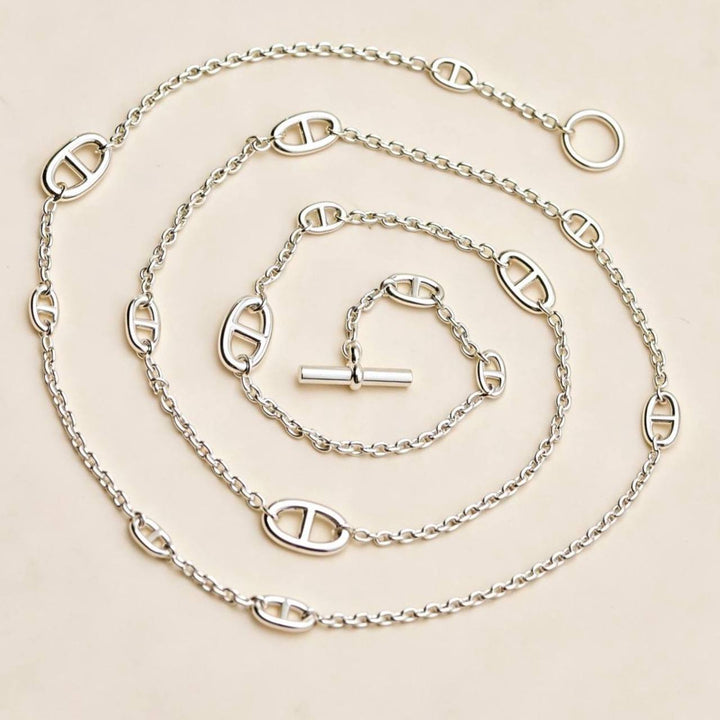 Authentic Hermès Farandole Sterling Silver Long Necklace