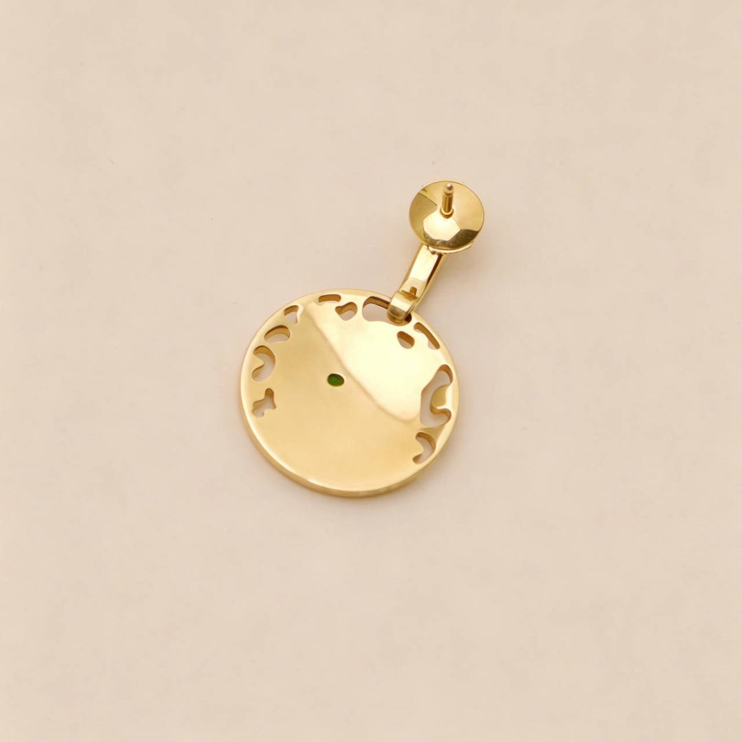 Used Cartier Panthère Earrings Tsavorite Black Enamel 18K Yellow Gold