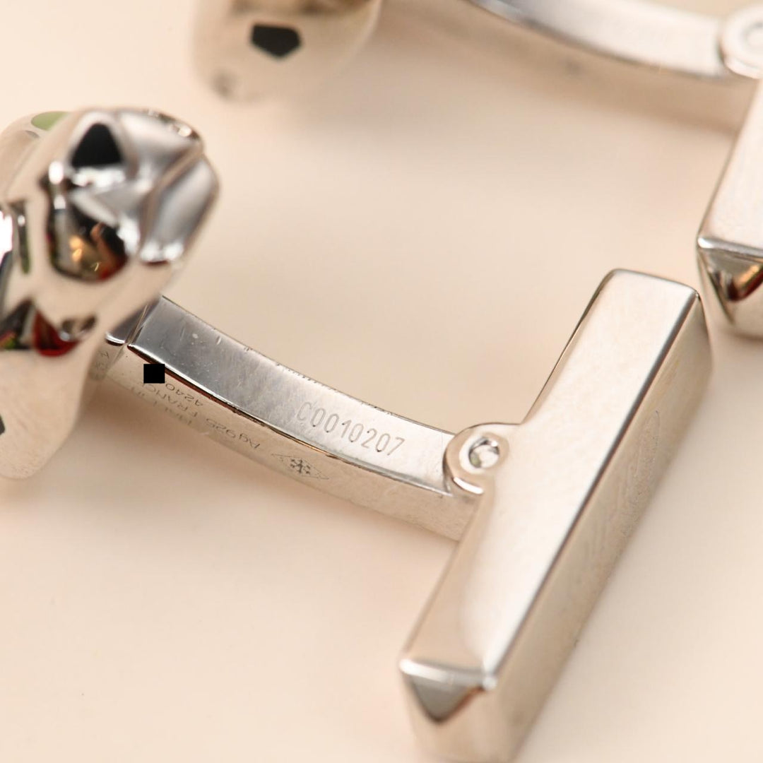 Used Cartier Panthère de Cartier Cufflinks lacquer Sterling Silver