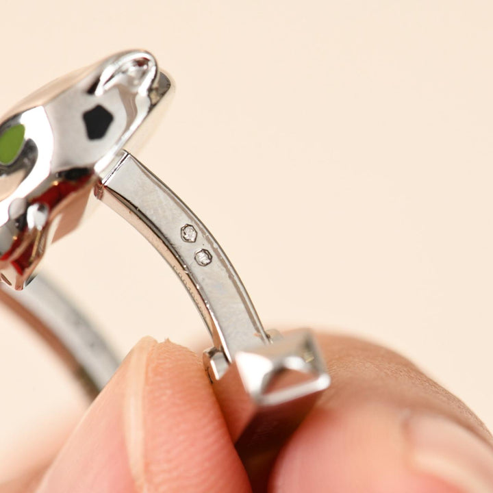 Used Authentic Cartier Panthère de Cartier Cufflinks lacquer Sterling Silver