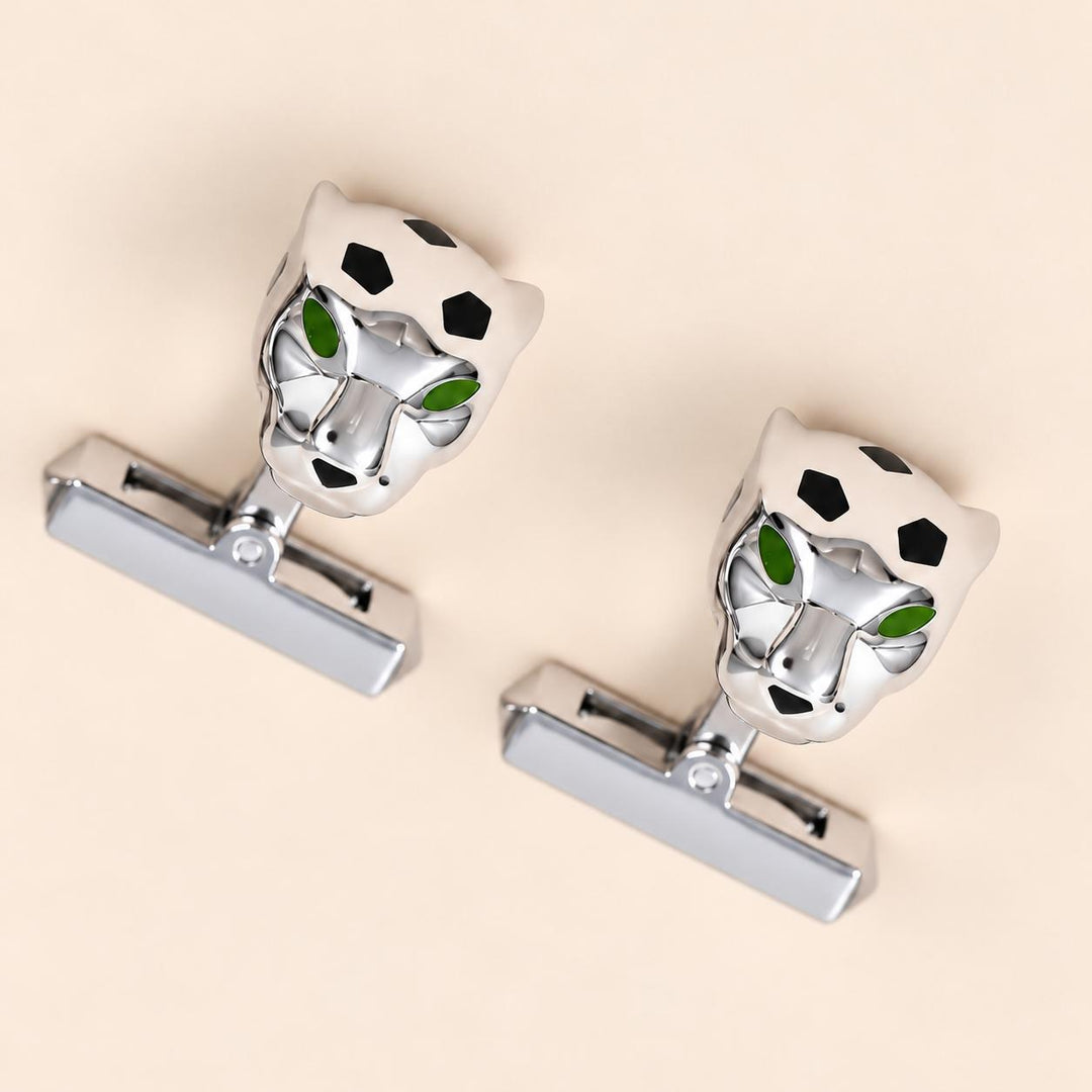 Preowned Cartier Panthère de Cartier Cufflinks lacquer Sterling Silver