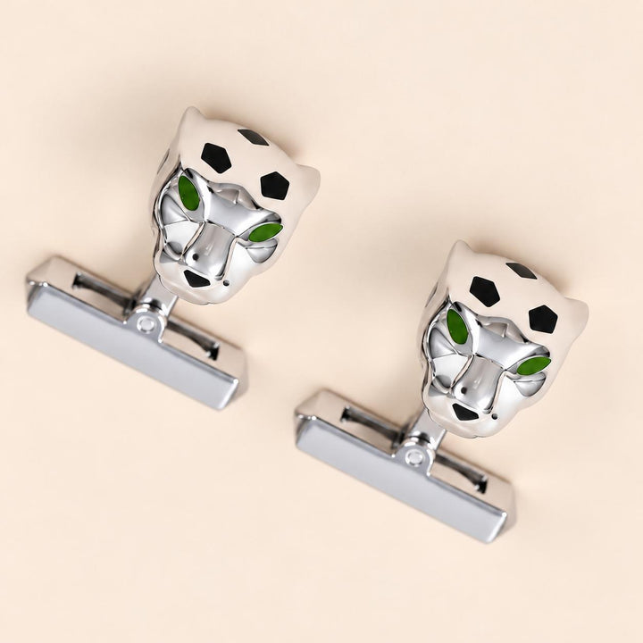 Preowned Cartier Panthère de Cartier Cufflinks lacquer Sterling Silver