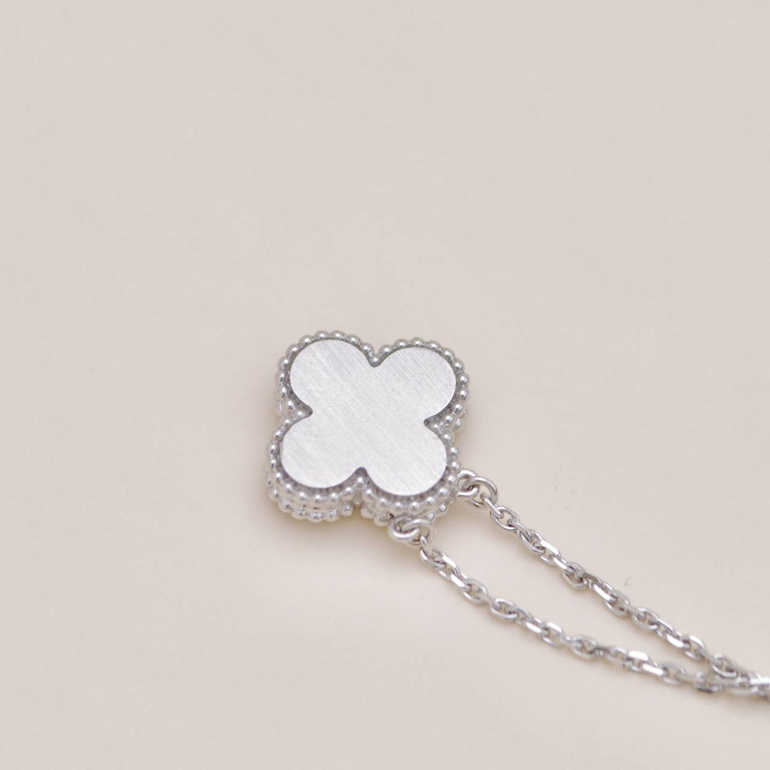 Preloved Authentic Van Cleef Alhambra 2022 Holiday Pendant Celadon Sèvres Porcelain