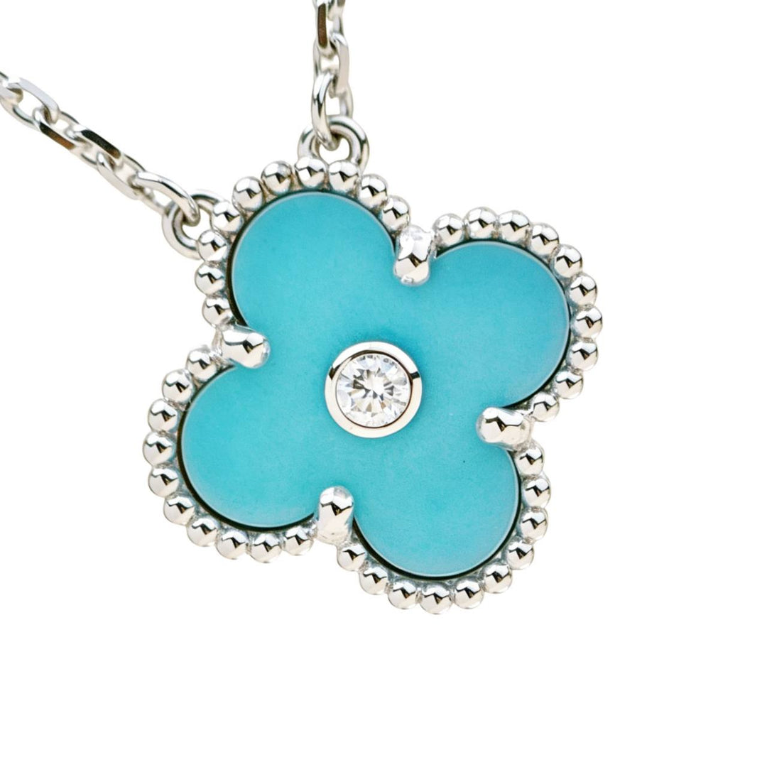 Authentic Van Cleef & Arpels Alhambra 2022 Holiday Pendant Celadon Sèvres Porcelain