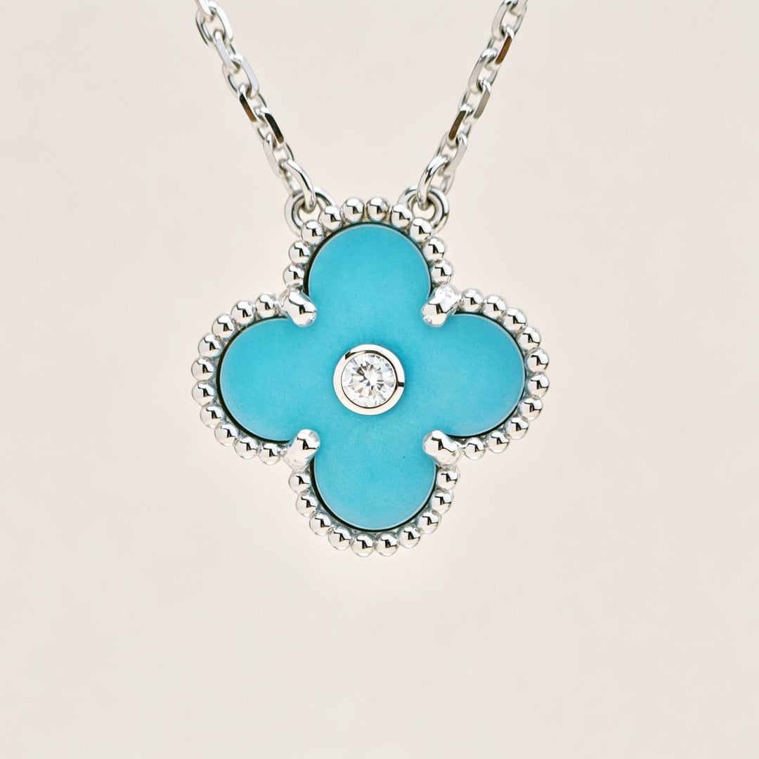 Preloved Authentic VCA Alhambra 2022 Holiday Pendant Celadon Sèvres Porcelain