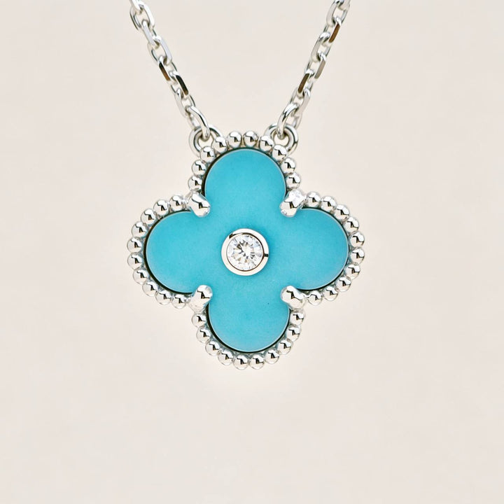 Preloved Authentic VCA Alhambra 2022 Holiday Pendant Celadon Sèvres Porcelain