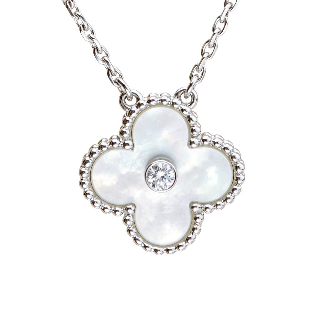Preloved Authentic Van Cleef & Arpels Alhambra 2009 Holiday Pendant Mother of Pearl