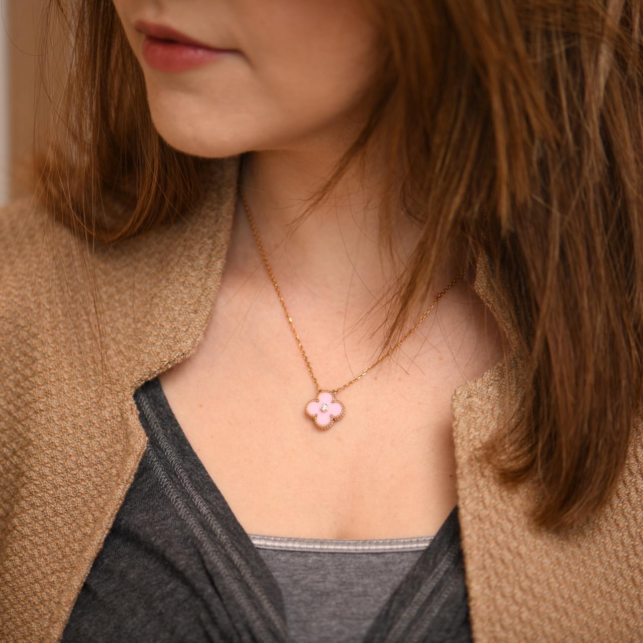 Van Cleef & Arpels Vintage Alhambra Diamond Pink Sèvres Porcelain