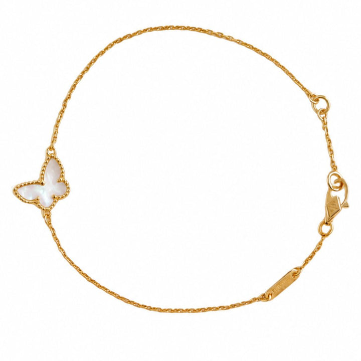 Preowned Van Cleef & Arpels Sweet Alhambra Bracelet Butterfly Mother of Pearl