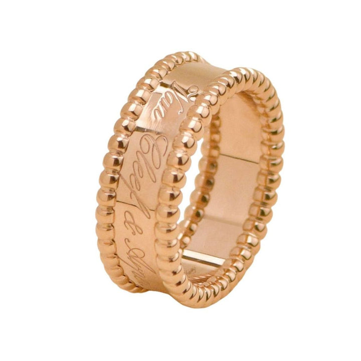 Preloved Authentic Van Cleef & Arpels Perlée Signature Ring 18k Rose Gold Size 54