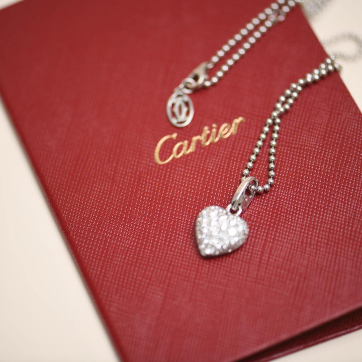 Cartier Hearts and Symbols Diamond Heart White Gold Pendant Necklace