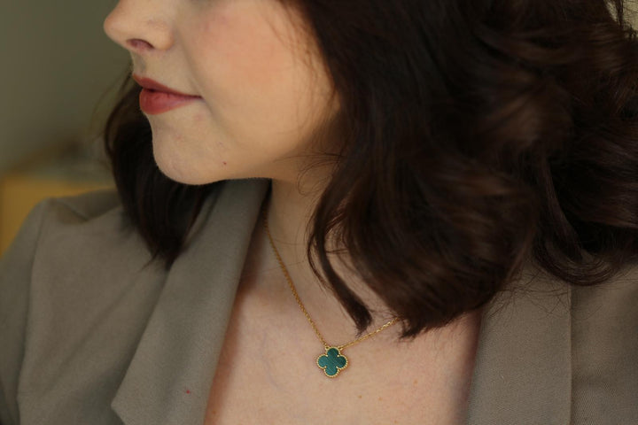 Van Cleef & Arpels Vintage Alhambra Malachite Yellow Gold Pendant