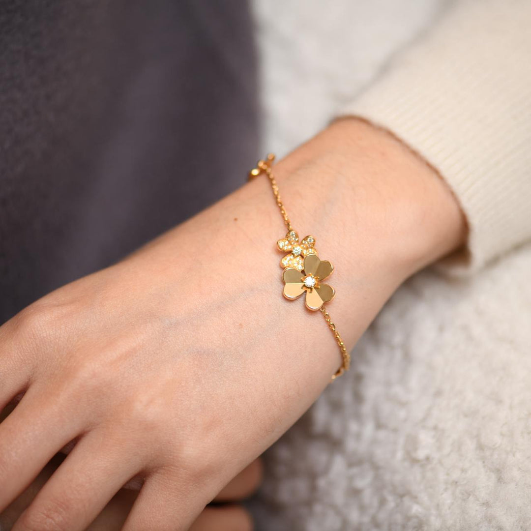 Van Cleef Arpels Frivole Diamond 18K Yellow Gold Bracelet