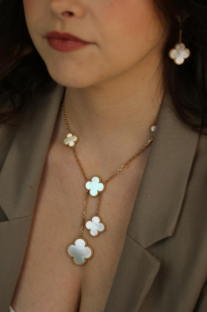 Second Hand Van Cleef & Arpels Magic Alhambra Mother of Pearl Yellow Gold Necklace