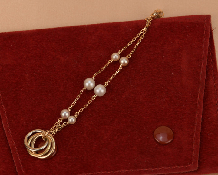 Cartier Trinity 18K Golds Pearl Bracelet