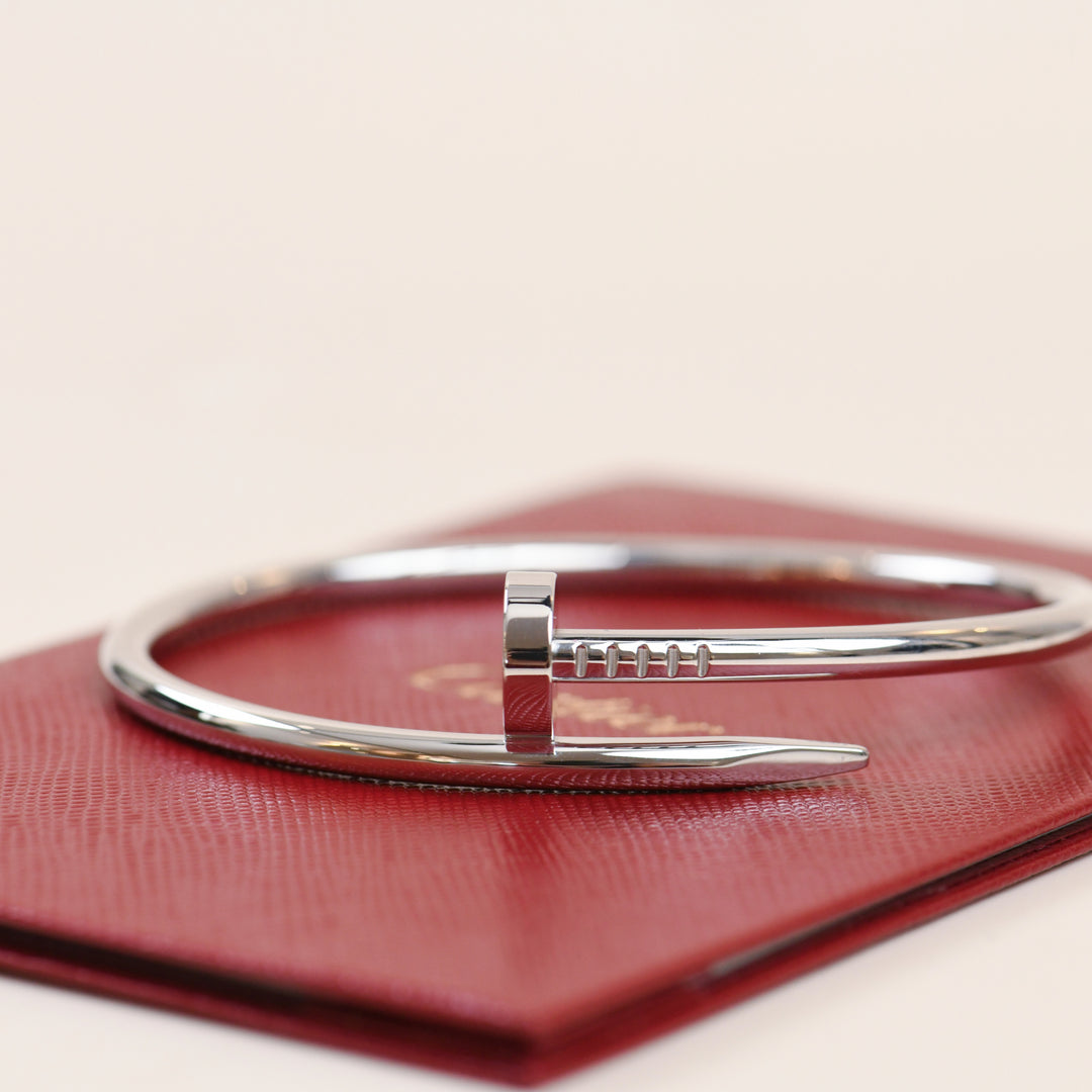 Cartier Juste un Clou Bracelet Classic Model 18K White Gold Size 18