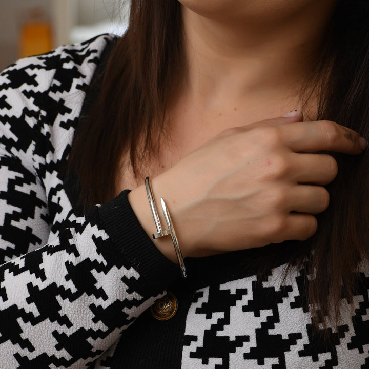 Cartier Juste un Clou Bracelet Classic Model 18K White Gold Size 18