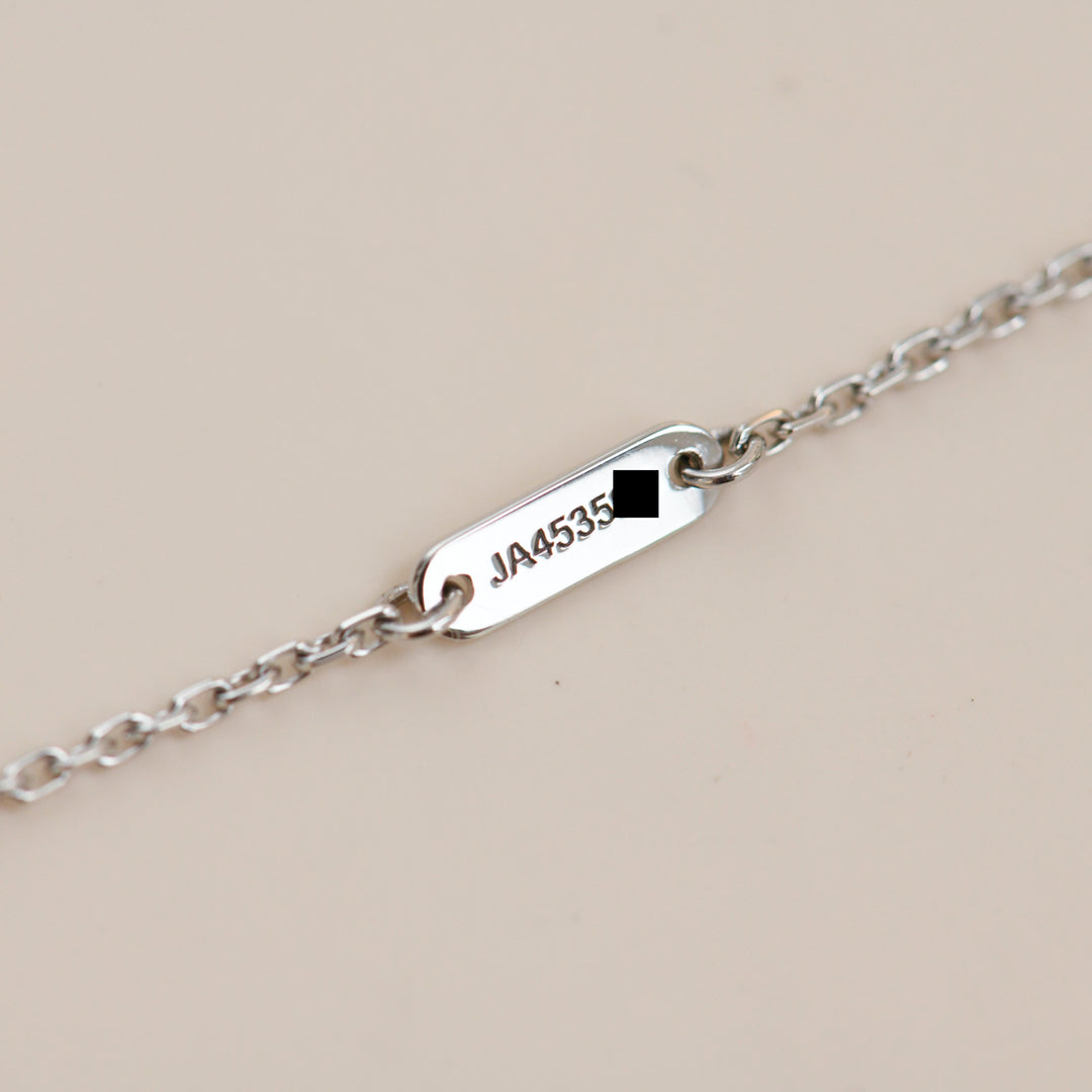 Second Hand VCA Sweet Alhambra Diamond 18K White Gold Pendant Necklace