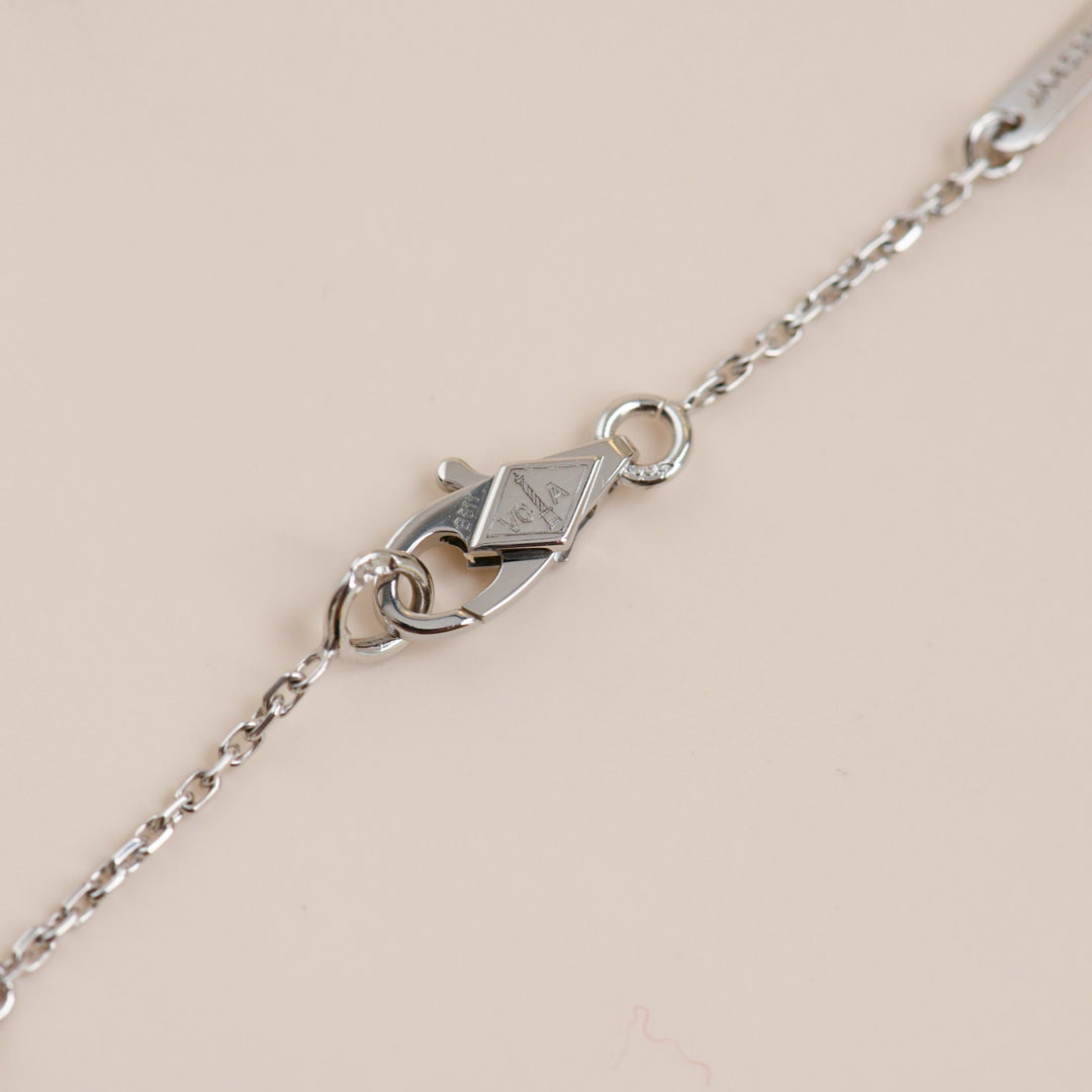 Second Hand VCA Sweet Alhambra Diamond 18K White Gold Pendant Necklace