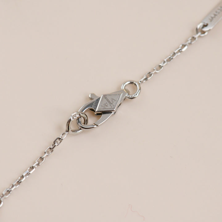 Second Hand VCA Sweet Alhambra Diamond 18K White Gold Pendant Necklace